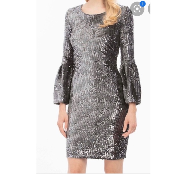 NWT Nicole Miller dress Silver - Picture 1 of 7